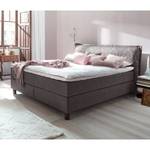 Boxspringbett Flavia Webstoff - Anthrazit - H2