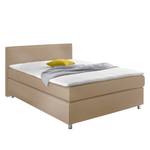 Boxspring Frimley (incl. topper) geweven stof - Beige