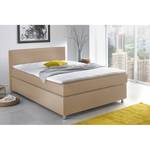 Boxspring Frimley (incl. topper) geweven stof - Beige