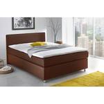 Lit boxspring Frimley (avec surmatelas) Tissu - Marron