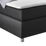 Lit boxspring Frimley (avec surmatelas) Tissu - Noir