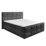 Boxspring Gimba incl. opbergruimte en topper - geweven stof - Antraciet - Antraciet