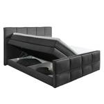 Boxspring Gimba incl. opbergruimte en topper - geweven stof - Antraciet - Antraciet