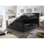 Lit boxspring Gimba Avec coffres de lit et surmatelas - Tissu - Anthracite