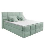 Boxspring Gimba incl. opbergruimte en topper - geweven stof - Mintkleurig - Mintkleurig