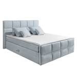 Boxspring Gimba incl. opbergruimte en topper - geweven stof - Staalblauw - Staalblauw