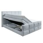 Boxspring Gimba incl. opbergruimte en topper - geweven stof - Staalblauw