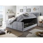 Boxspringbett Gimba inkl. Bettkasten & Topper - Webstoff - Stahlblau