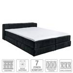 Boxspringbett Gowan Microvelours - inkl. Topper - Schwarz