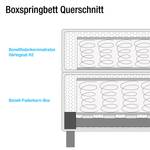 Boxspringbett Husum Strukturstoff - Taupe - 160 x 200cm - Bonellfederkernmatratze - H2