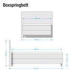 Boxspringbett Husum Strukturstoff - Meerblau - 100 x 200cm - Tonnentaschenfederkernmatratze - H2