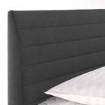 Boxspringbett Husum Strukturstoff - Anthrazit - 140 x 200cm - Bonellfederkernmatratze - H3