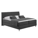 Boxspringbett Husum Strukturstoff - Anthrazit - 160 x 200cm - Bonellfederkernmatratze - H3