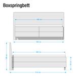 Boxspringbett Husum Strukturstoff - Taupe - 160 x 200cm - Kaltschaummatratze - H3