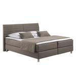 Boxspringbett Husum Strukturstoff - Taupe - 160 x 200cm - Kaltschaummatratze - H2