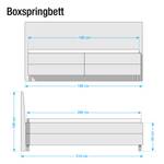 Boxspringbett Husum Strukturstoff - Anthrazit - 180 x 200cm - Kaltschaummatratze - H2