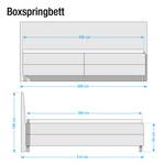 Boxspringbett Husum Strukturstoff - Taupe - 200 x 200cm - Kaltschaummatratze - H2