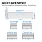 Boxspringbett Harmony Strukturstoff - Braun - 160 x 200cm - Tonnentaschenfederkernmatratze - H2 - Kaltschaumtopper