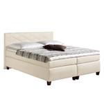 Boxspringbett Harmony Strukturstoff - Ecru - 160 x 200cm - Kaltschaummatratze - H3 - Kaltschaumtopper