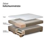 Boxspringbett Harmony Strukturstoff - Ecru - 140 x 200cm - Bonellfederkernmatratze - H3 - Ohne Topper