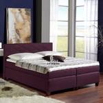 Boxspringbett Harmony Strukturstoff - Violett - 180 x 200cm - Tonnentaschenfederkernmatratze - H3 - Kaltschaumtopper