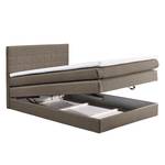 Boxspring Harvi inc. topper en opbergruimte - geweven stof - 140 x 200cm