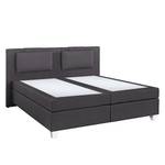 Boxspringbett Heaven Webstoff - Granit - 180 x 200cm - H2 - Ohne Topper