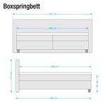 Boxspringbett Heaven Webstoff - Granit - 200 x 200cm - H2 - Ohne Topper