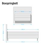Boxspringbett Hedensted Microfaser - Grau - 100 x 200cm - Bonellfederkernmatratze - H2
