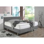 Lit boxspring Hedensted Microfibre - Gris - 200 x 200cm - Matelas de mousse froide - D3 medium