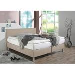 Boxspringbett Hedensted Microfaser - Cappuccino - 140 x 200cm - Kaltschaummatratze - H3