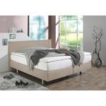 Boxspring Hedensted microvezel - Cappuccinokleurig - 140 x 200cm - Bonell-binnenveringmatras - H3 medium