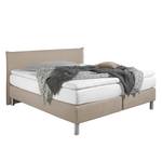 Lit boxspring Hedensted Microfibre - Cappuccino - 200 x 200cm - Matelas à ressorts Bonnell - D2 souple