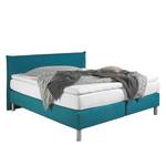 Lit boxspring Hedensted Microfibre - Turquoise - 200 x 200cm - Matelas de mousse froide - D3 medium