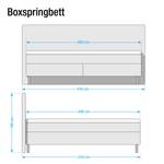 Lit boxspring Hedensted Microfibre - Noir - 200 x 200cm - Matelas à ressorts Bonnell - D2 souple