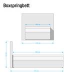 Boxspring Ingebo kunstleer - Wit - 100 x 200cm - Ton-pocketveringmatras - H2 zacht