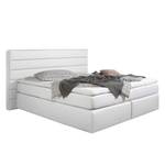 Lit boxspring Ingebo Imitation cuir - Blanc - 160 x 200cm - Matelas à ressorts Bonnell - D2 souple