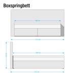 Boxspring Ingebo kunstleer - Zwart - 180 x 200cm - Ton-pocketveringmatras - H2 zacht