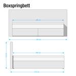 Lit boxspring Ingebo Imitation cuir - Blanc - 200 x 200cm - Matelas à ressorts bombés ensachés - D2 souple