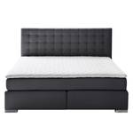 Lit boxspring Isa Imitation cuir - 160 x 200cm - D3 à partir de 80 kg - Noir - Noir - 160 x 200cm - D3 medium