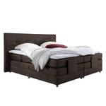 Lit boxspring Jamana Réglage électrique - Avec surmatelas - Tissu - Gris marron