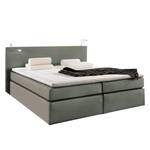 Boxspringbett Japura inklusive Topper - Webstoff - Dunkelgrau - 140 x 200cm