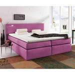 Boxspring Japura inclusief topper - geweven stof - Fuchsia - 140 x 200cm