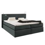 Boxspring Japura inclusief topper - geweven stof - Grafiet - 140 x 200cm