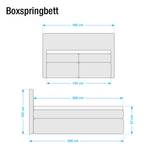 Boxspring Japura inclusief topper geweven stof - Jeansblauw - 140 x 200cm