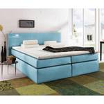 Boxspringbett Japura inklusive Topper - Webstoff - Jeansblau - 140 x 200cm