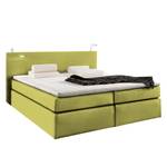 Lit capitonné Japura Avec surmatelas Tissu - Citron vert - 140 x 200cm