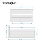 Boxspringbett Japura inklusive Topper Webstoff - Jeansblau - 160 x 200cm