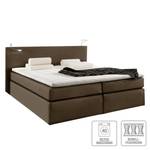 Boxspringbett Japura inklusive Topper - Webstoff - Mokka - 160 x 200cm