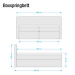 Boxspringbett Japura inklusive Topper Webstoff - Dunkelgrau - 180 x 200cm